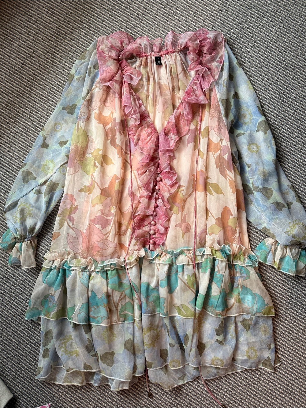 Floral Zimmerman look alike mini dress with slip